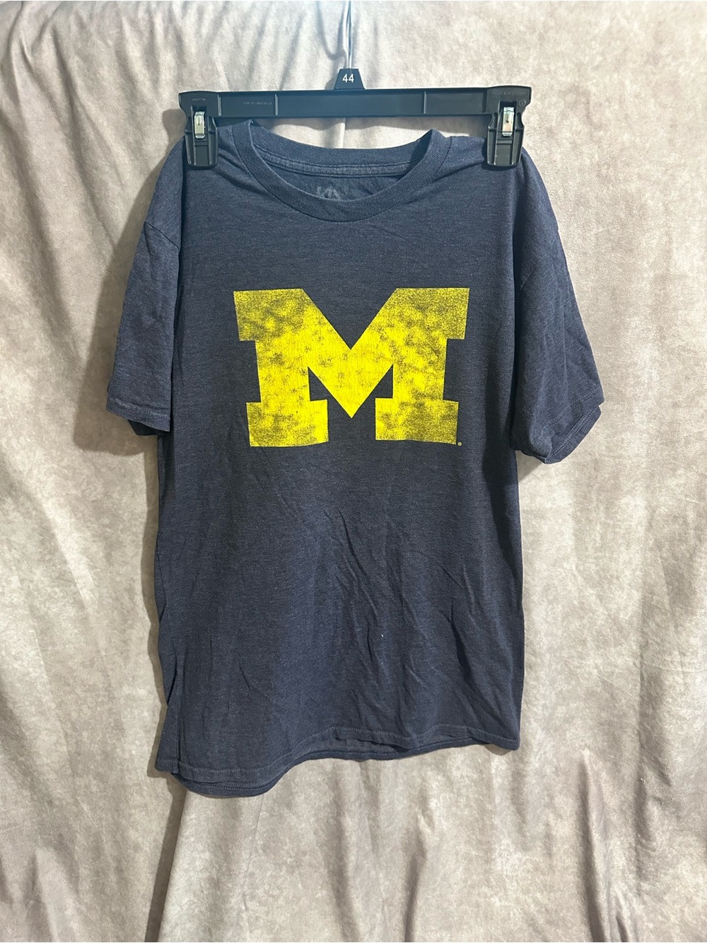 Men's Navy Blue University Logo T-Shirt with Yellow 'M'